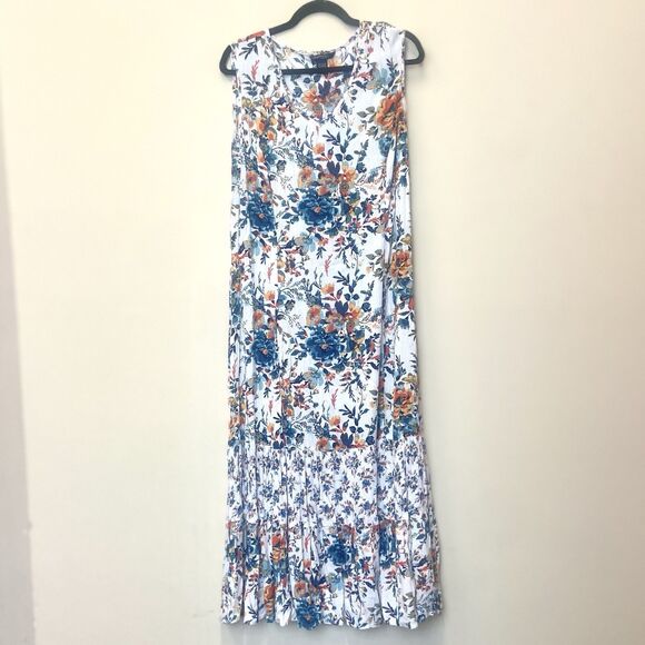 Chadwicks Dresses & Skirts - Chadwicks of Boston Floral Pleated Sleeveless Midi Dress Size S Cottage …